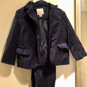 Janie and Jack EUC 2T Blue Boys Velvet Suit